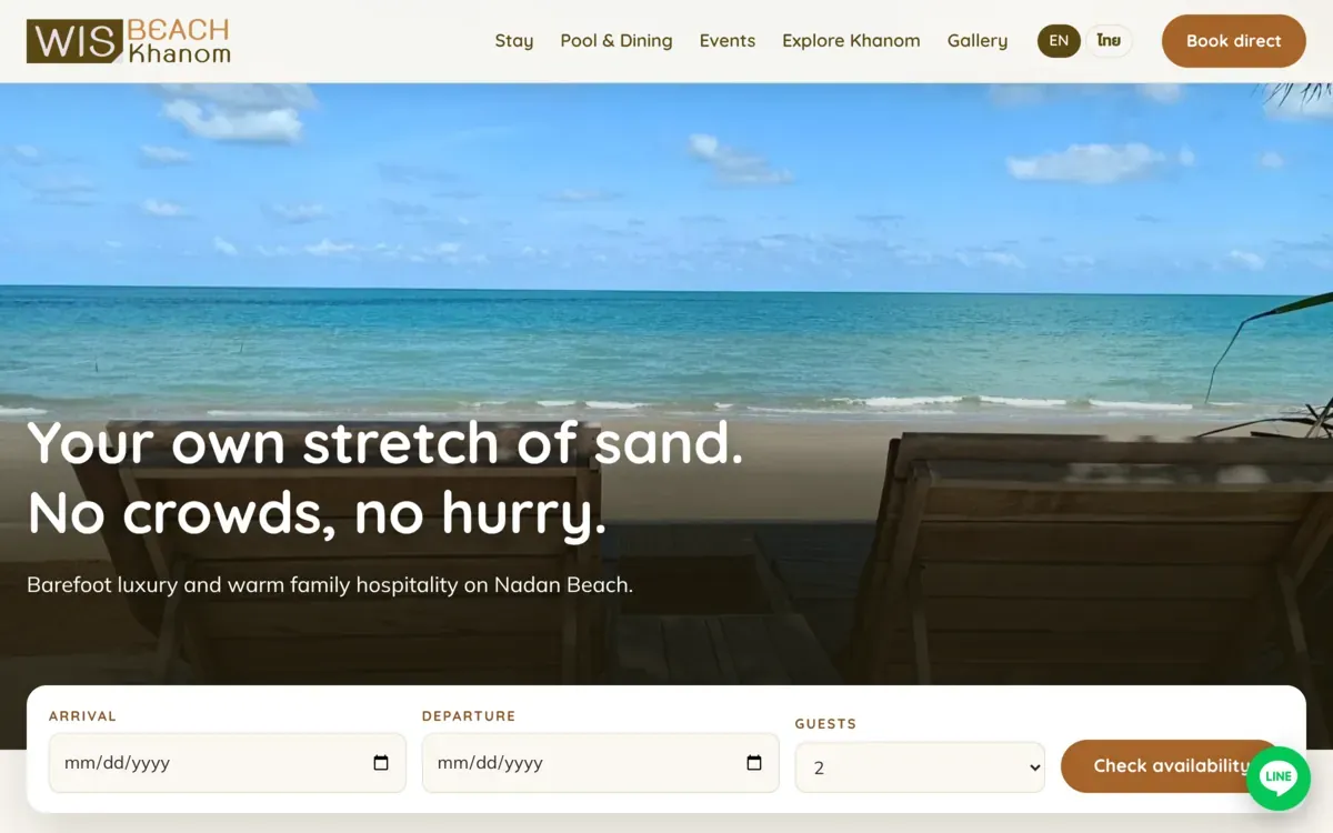 Wis Beach Khanom resort website